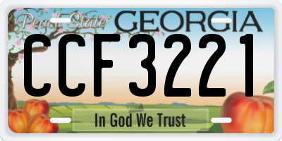 GA license plate CCF3221