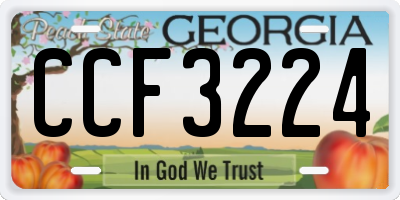 GA license plate CCF3224