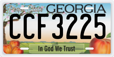 GA license plate CCF3225