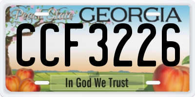 GA license plate CCF3226