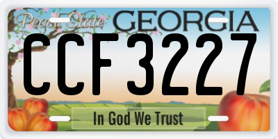 GA license plate CCF3227