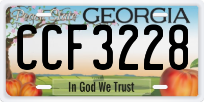 GA license plate CCF3228