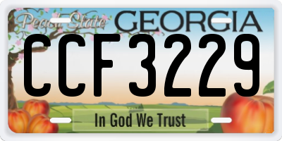 GA license plate CCF3229