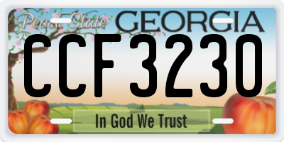 GA license plate CCF3230