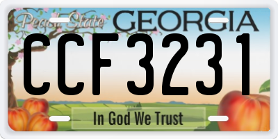 GA license plate CCF3231