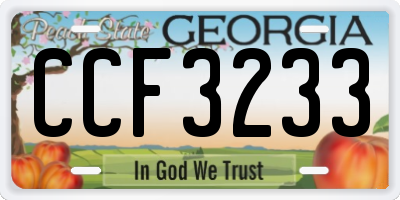 GA license plate CCF3233