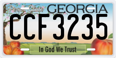 GA license plate CCF3235