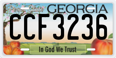 GA license plate CCF3236