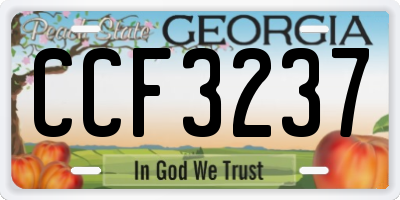 GA license plate CCF3237