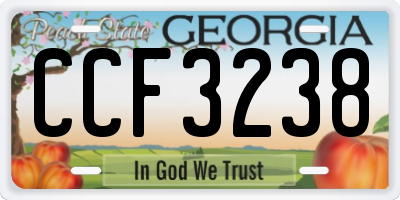 GA license plate CCF3238