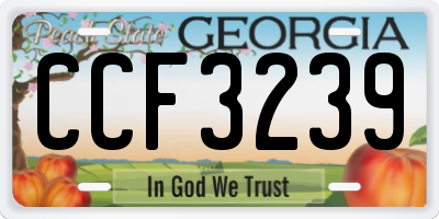 GA license plate CCF3239