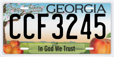 GA license plate CCF3245