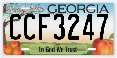 GA license plate CCF3247