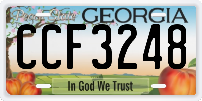 GA license plate CCF3248