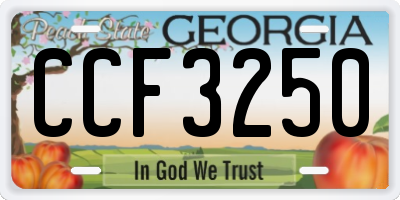 GA license plate CCF3250