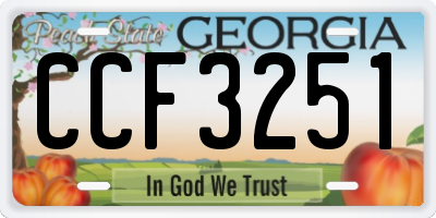 GA license plate CCF3251