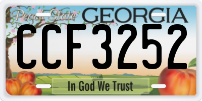 GA license plate CCF3252