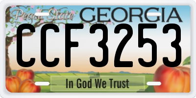 GA license plate CCF3253