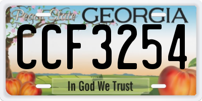 GA license plate CCF3254