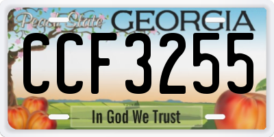 GA license plate CCF3255