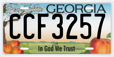 GA license plate CCF3257