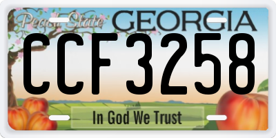 GA license plate CCF3258