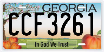 GA license plate CCF3261