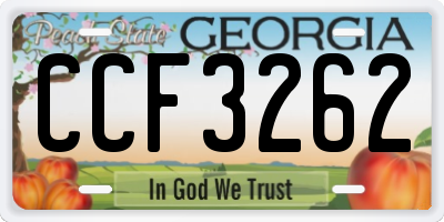 GA license plate CCF3262