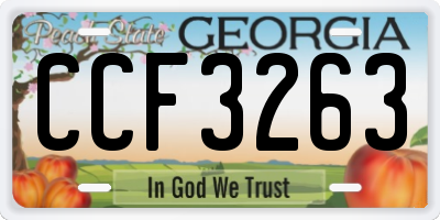 GA license plate CCF3263