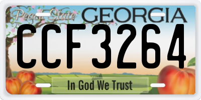 GA license plate CCF3264