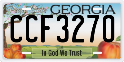 GA license plate CCF3270