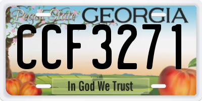 GA license plate CCF3271
