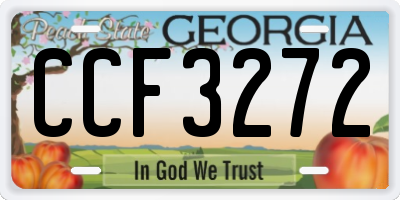 GA license plate CCF3272