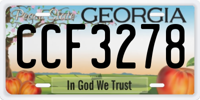 GA license plate CCF3278