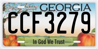 GA license plate CCF3279