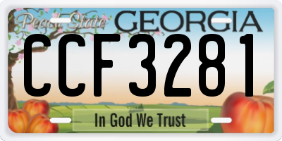 GA license plate CCF3281