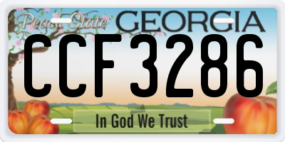 GA license plate CCF3286
