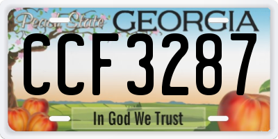 GA license plate CCF3287