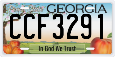 GA license plate CCF3291