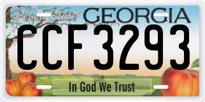 GA license plate CCF3293