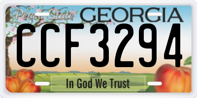 GA license plate CCF3294