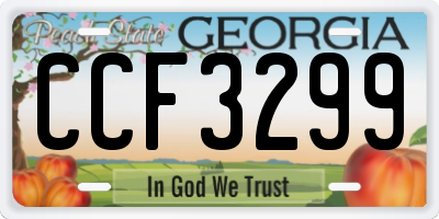 GA license plate CCF3299