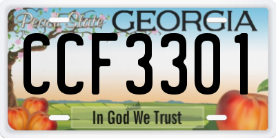 GA license plate CCF3301