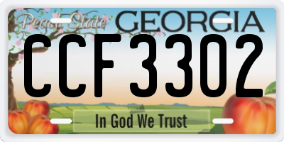 GA license plate CCF3302