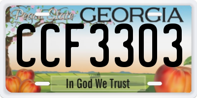 GA license plate CCF3303