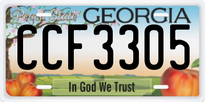 GA license plate CCF3305
