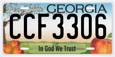 GA license plate CCF3306