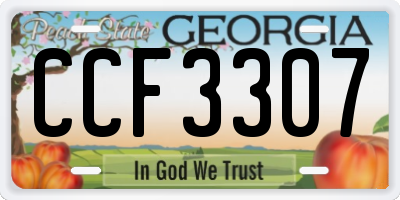 GA license plate CCF3307