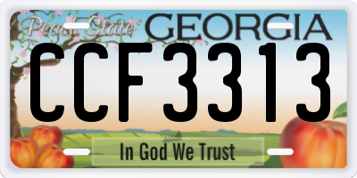 GA license plate CCF3313