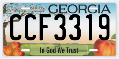 GA license plate CCF3319